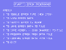 EPROM Programmer - menu